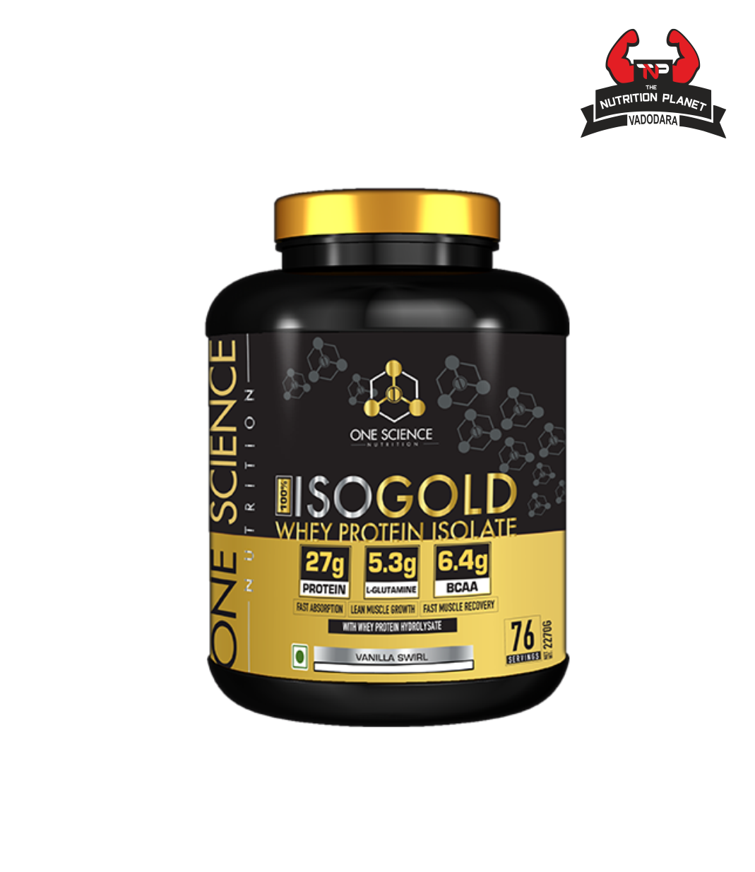One Science Nutrition 100% Iso Gold Whey Protein 5 lbs, 2.27 kg [Made from Grass Fed Whey]- 27g Protein, 5.3g Glutamine, 6.4g BCAA